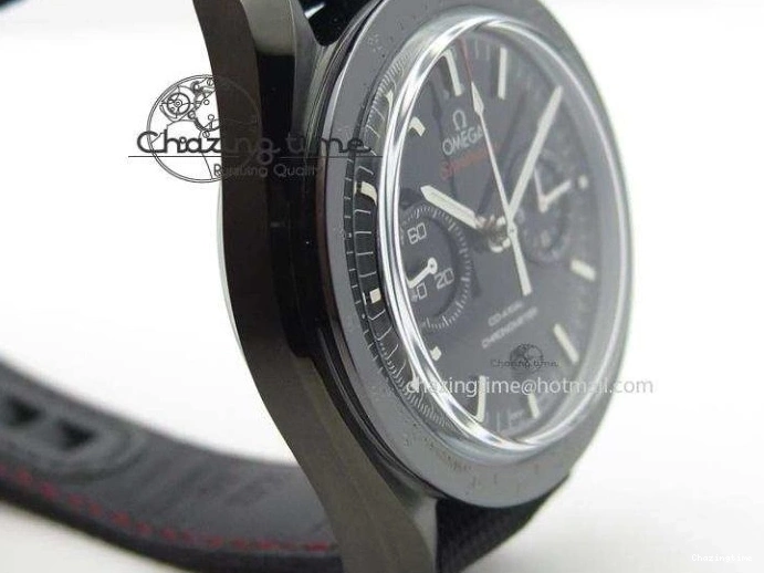 0817 DailyWear Speedmaster Professional Chronometer PVD Black Dial On Black Leather Strap A 8259